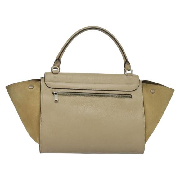 CELINE Trapeze Hand Bag Leather Beige Silver - Picture 3 of 13